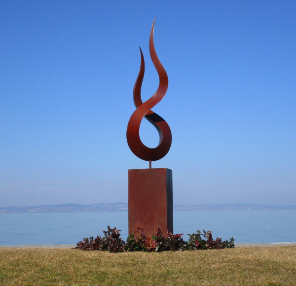 Huge flame sculpture garden